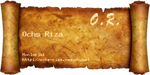 Ochs Riza névjegykártya